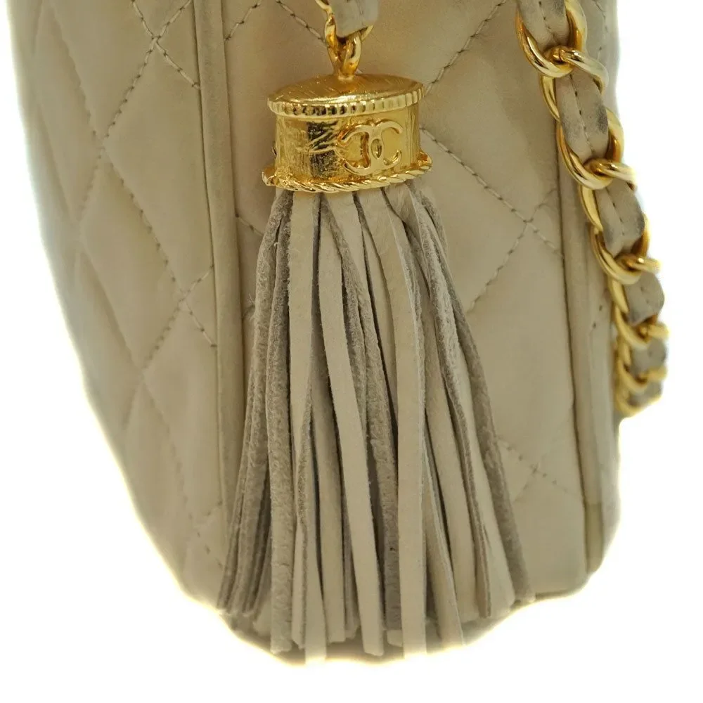 Chanel Beige Bag Chain Gold Metal Fittings